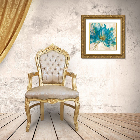 Blue Infusion I Gold Ornate Wood Framed Art Print with Double Matting by Craven, Katrina