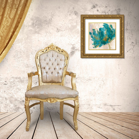 Blue Infusion II Gold Ornate Wood Framed Art Print with Double Matting by Craven, Katrina