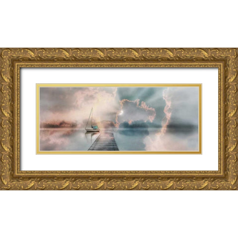 Morning Surprise Gold Ornate Wood Framed Art Print with Double Matting by Weisz, Irene