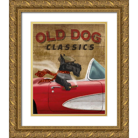 Old Dog Classics Gold Ornate Wood Framed Art Print with Double Matting by Knutsen, Conrad