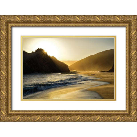 Sunset at Big Sur Gold Ornate Wood Framed Art Print with Double Matting by Delimont, Danita