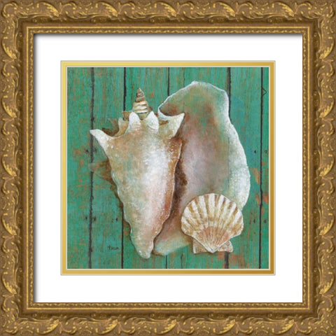 Conch Gold Ornate Wood Framed Art Print with Double Matting by Tava, Janet