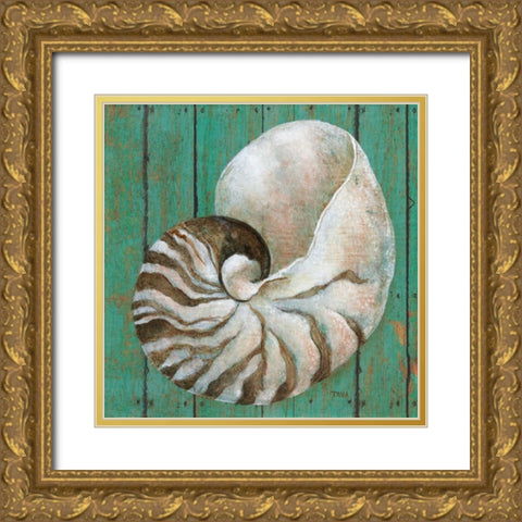 Nautilus Gold Ornate Wood Framed Art Print with Double Matting by Tava, Janet
