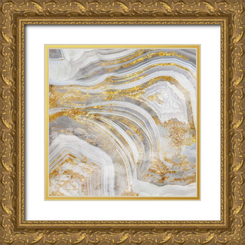 Agate Allure I Gold Ornate Wood Framed Art Print with Double Matting by Nan