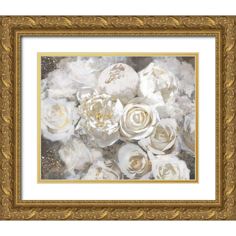 Gilded Roses I Gold Ornate Wood Framed Art Print with Double Matting by Nan