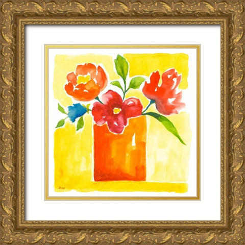 Sunny Day Bouquet II Gold Ornate Wood Framed Art Print with Double Matting by Nan