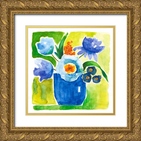 Sunny Day Bouquet IV Gold Ornate Wood Framed Art Print with Double Matting by Nan