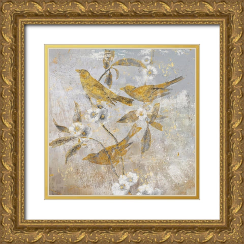 Aviary Garden II Gold Ornate Wood Framed Art Print with Double Matting by Nan