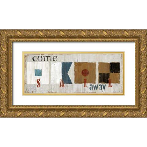 Nautical Sail Gold Ornate Wood Framed Art Print with Double Matting by Robinson, Carol