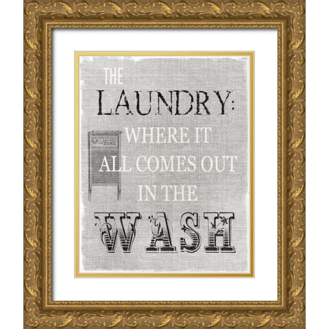 Out in the Wash Gold Ornate Wood Framed Art Print with Double Matting by Robinson, Carol