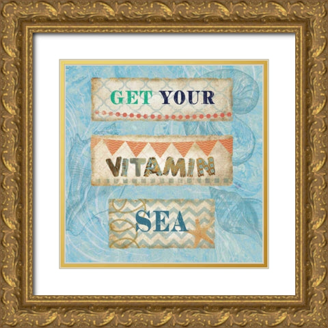 Get Your Vitamin Sea Gold Ornate Wood Framed Art Print with Double Matting by Nan