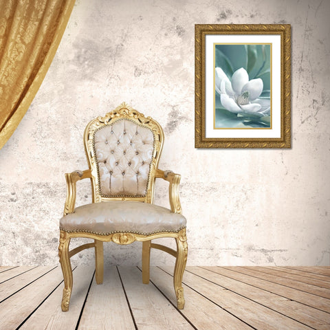 Magnolia Morning Gold Ornate Wood Framed Art Print with Double Matting by Delimont, Danita