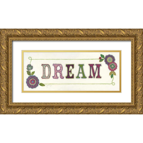 Dream Gold Ornate Wood Framed Art Print with Double Matting by Tava Studios