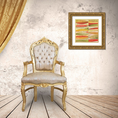 Oval Mosaic Gold Ornate Wood Framed Art Print with Double Matting by Tava Studios