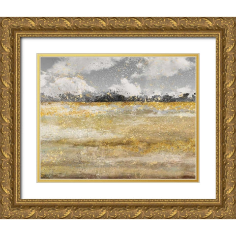 Meadow Shimmer I Gold Ornate Wood Framed Art Print with Double Matting by Nan