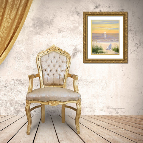 Beach at Sunset II Gold Ornate Wood Framed Art Print with Double Matting by Swatland, Sally