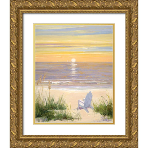 Beach at Sunset II Gold Ornate Wood Framed Art Print with Double Matting by Swatland, Sally