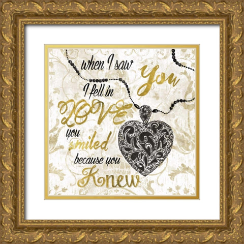 When I Saw You Gold Ornate Wood Framed Art Print with Double Matting by Robinson, Carol
