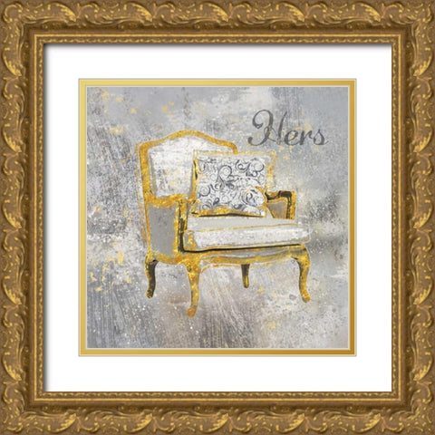 Hers Gold Ornate Wood Framed Art Print with Double Matting by Nan
