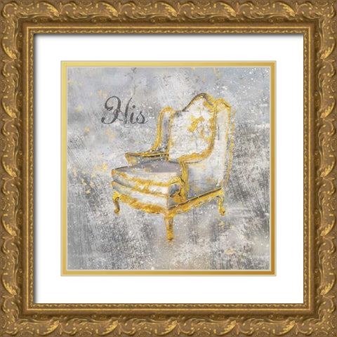 His Gold Ornate Wood Framed Art Print with Double Matting by Nan