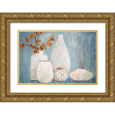 Soft Light Gold Ornate Wood Framed Art Print with Double Matting by Tava Studios