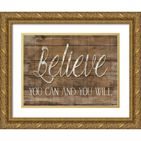 Weathered Wood Gold Ornate Wood Framed Art Print with Double Matting by Donovan, Kelly