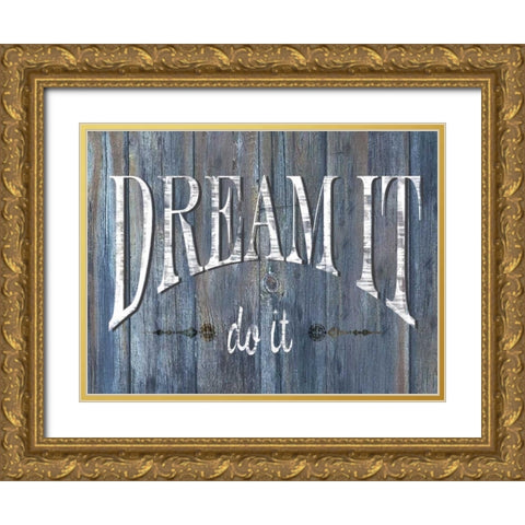 Weathered Wood Gold Ornate Wood Framed Art Print with Double Matting by Donovan, Kelly