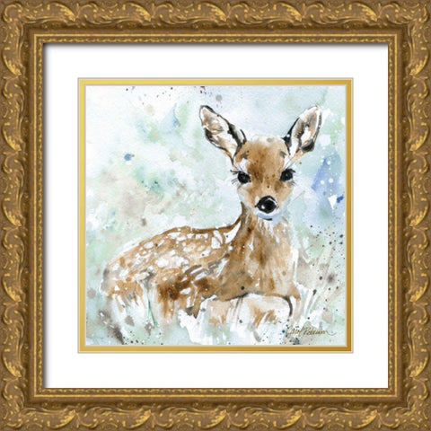 Fawn Gold Ornate Wood Framed Art Print with Double Matting by Robinson, Carol