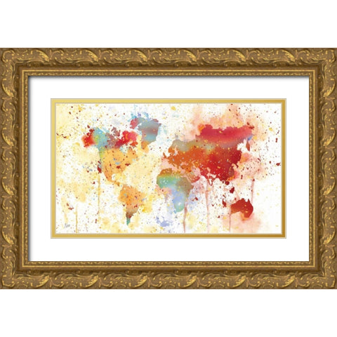 Traveled The World Gold Ornate Wood Framed Art Print with Double Matting by Nan