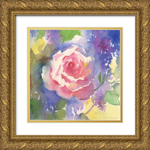 Margots Rose II Gold Ornate Wood Framed Art Print with Double Matting by Troise Heidel, Theresa