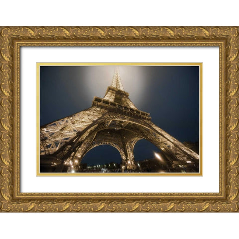 Eiffel Glow Gold Ornate Wood Framed Art Print with Double Matting by Delimont, Danita