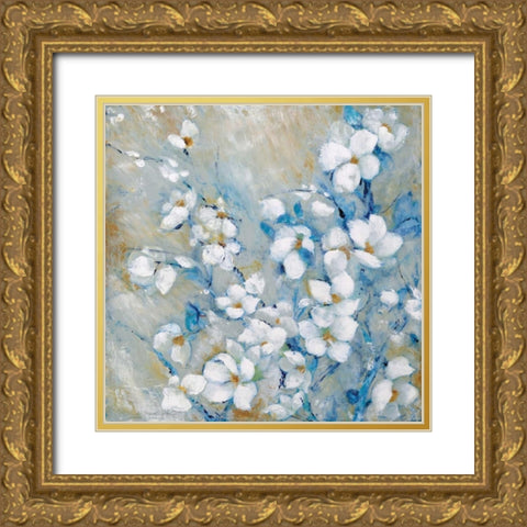 Mays Whisper Gold Ornate Wood Framed Art Print with Double Matting by Tava Studios