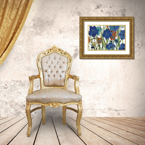 Picking Flowers Gold Ornate Wood Framed Art Print with Double Matting by Jill, Susan