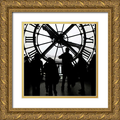 Silhouettes At Musee Gold Ornate Wood Framed Art Print with Double Matting by Delimont, Danita
