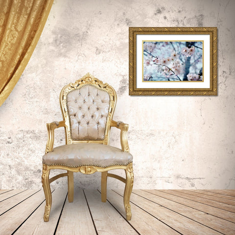 Flowering Joy Gold Ornate Wood Framed Art Print with Double Matting by Weisz, Irene