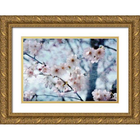 Flowering Joy Gold Ornate Wood Framed Art Print with Double Matting by Weisz, Irene