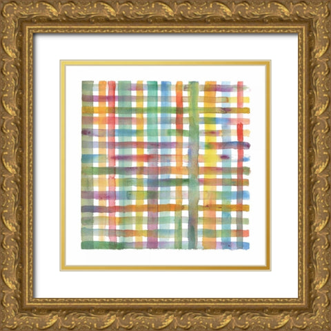 Plaid II Gold Ornate Wood Framed Art Print with Double Matting by Troise Heidel, Theresa