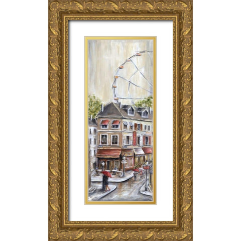 Paris Under the Gold Ornate Wood Framed Art Print with Double Matting by Dunlap, Marilyn