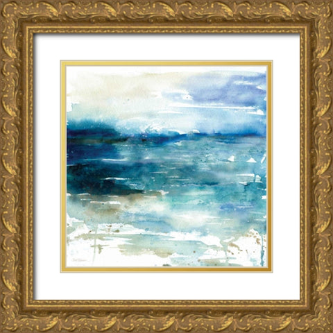 Ocean Break I Gold Ornate Wood Framed Art Print with Double Matting by Robinson, Carol
