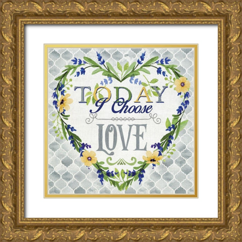 I Choose Love Gold Ornate Wood Framed Art Print with Double Matting by Knutsen, Conrad