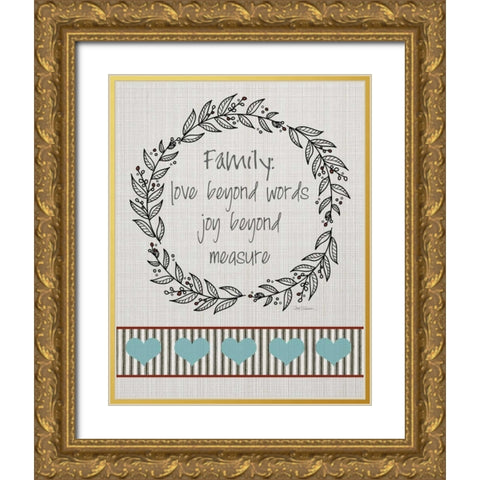 Homespun Family Gold Ornate Wood Framed Art Print with Double Matting by Robinson, Carol