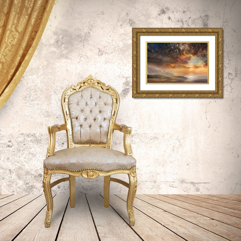 Wishful Gold Ornate Wood Framed Art Print with Double Matting by Calascibetta, Mike