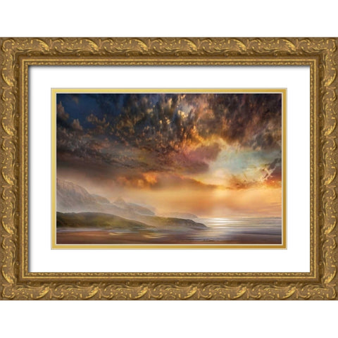 Wishful Gold Ornate Wood Framed Art Print with Double Matting by Calascibetta, Mike