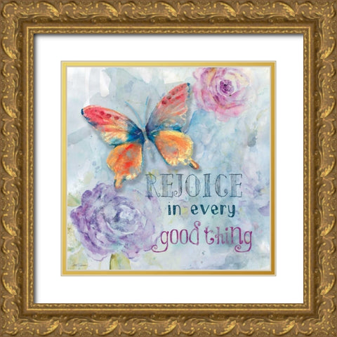 Rejoice Gold Ornate Wood Framed Art Print with Double Matting by Robinson, Carol