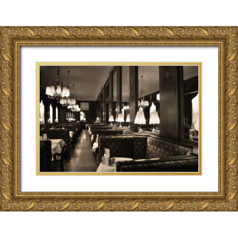 Cafe Vienna Gold Ornate Wood Framed Art Print with Double Matting by Weisz, Irene