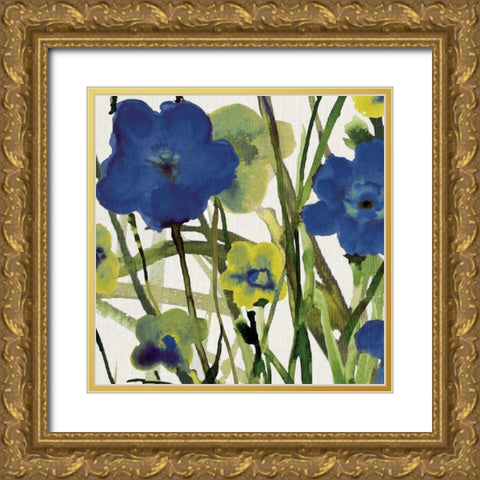 Picking Flowers I Gold Ornate Wood Framed Art Print with Double Matting by Jill, Susan