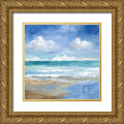 Washy Coast II Gold Ornate Wood Framed Art Print with Double Matting by Nan