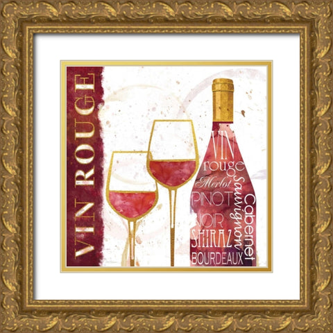 Vin Rouge Gold Ornate Wood Framed Art Print with Double Matting by Robinson, Carol