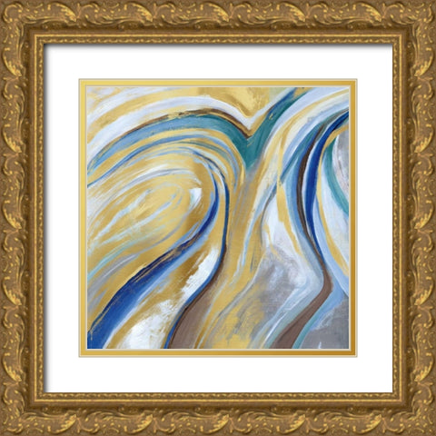 Agate and Gold I Gold Ornate Wood Framed Art Print with Double Matting by Nan