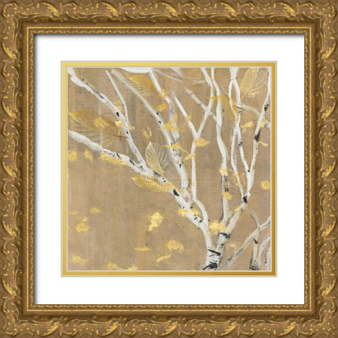 Birch Wood III Gold Ornate Wood Framed Art Print with Double Matting by Jill, Susan